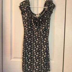 No Comment NYLA Black Floral Midi Short Dress